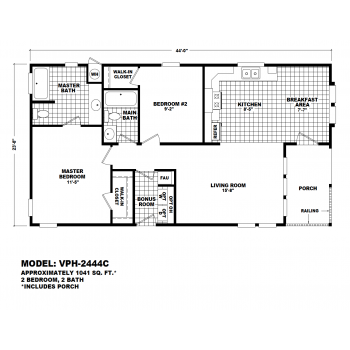 Durango Model VPH-2444C  Manufactured Home Floor Plan