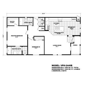 Durango Model VPH-2446B  Manufactured Home Floor Plan