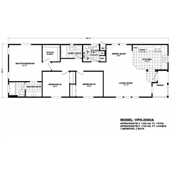 Durango Model VPH-2060A Manufactured Home Floor Plan